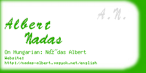 albert nadas business card